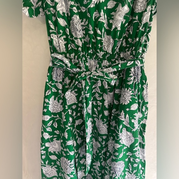 J. Crew Green Pleated Maxi Sundress with Flutter Sleeves - Picture 11 of 11